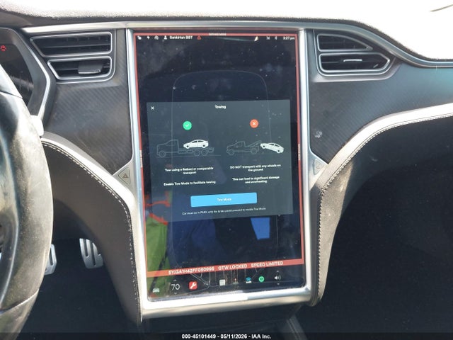 2015 Tesla Model S 85d/p85d მანქანა იყიდება აუქციონზე, vin: 5YJSA1H42FF080995, აუქციონის ნომერი: 45101449