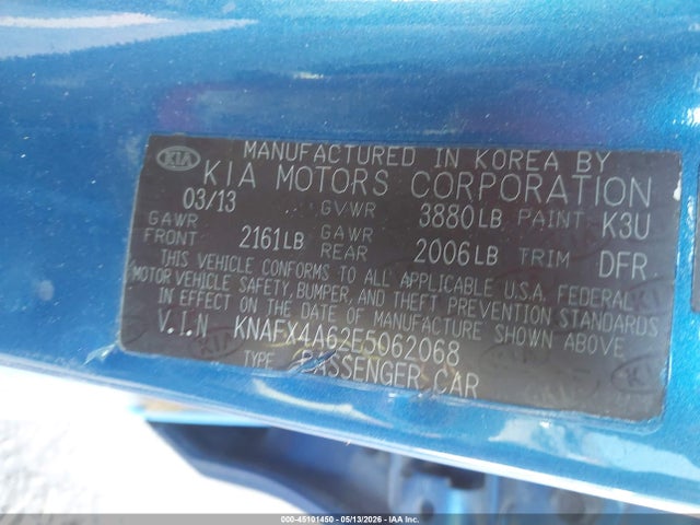 Aukcja sprzedaży 2014 Kia Forte Lx, vin: KNAFX4A62E5062068, numer aukcji: 45101450
