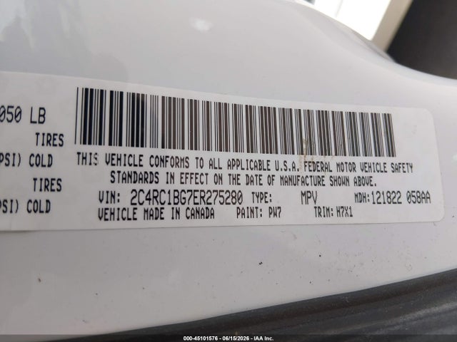 Продажа на аукционе авто 2014 Chrysler Town & Country Touring, vin: 2C4RC1BG7ER275280, номер лота: 45101576