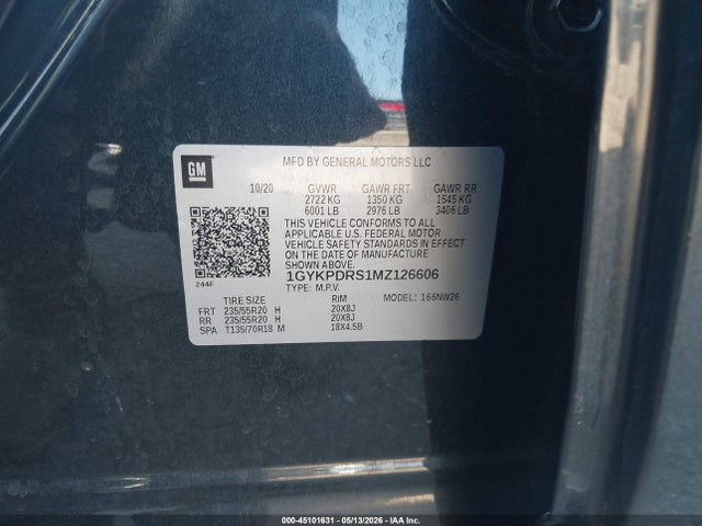 2021 Cadillac Xt6 Awd Premium Luxury მანქანა იყიდება აუქციონზე, vin: 1GYKPDRS1MZ126606, აუქციონის ნომერი: 45101631