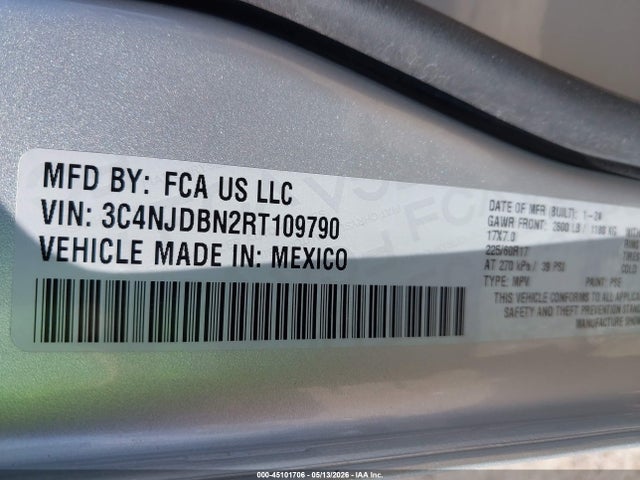 Продажа на аукционе авто 2024 Jeep Compass Latitude 4x4, vin: 3C4NJDBN2RT109790, номер лота: 45101706