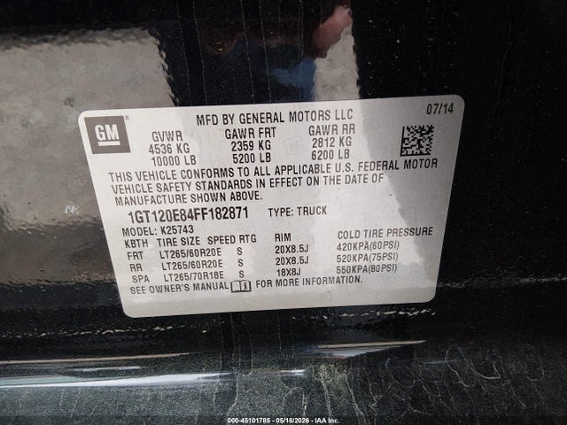 Продажа на аукционе авто 2015 Gmc Sierra 2500hd Denali, vin: 1GT120E84FF182871, номер лота: 45101785