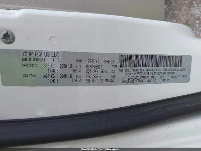 2C4RDGBG1JR296572 Dodge Grand Caravan Se