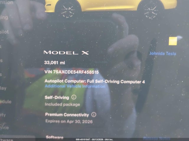 Продаж на аукціоні авто 2024 Tesla Model X Long Range, vin: 7SAXCDE54RF458515, номер лоту: 45101847