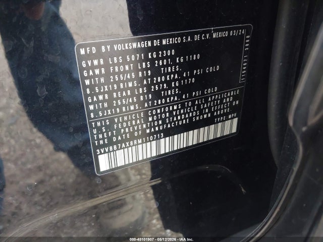 Aukcja sprzedaży 2024 Volkswagen Tiguan 2.0t Se R-line Black, vin: 3VV8B7AX8RM110713, numer aukcji: 45101907