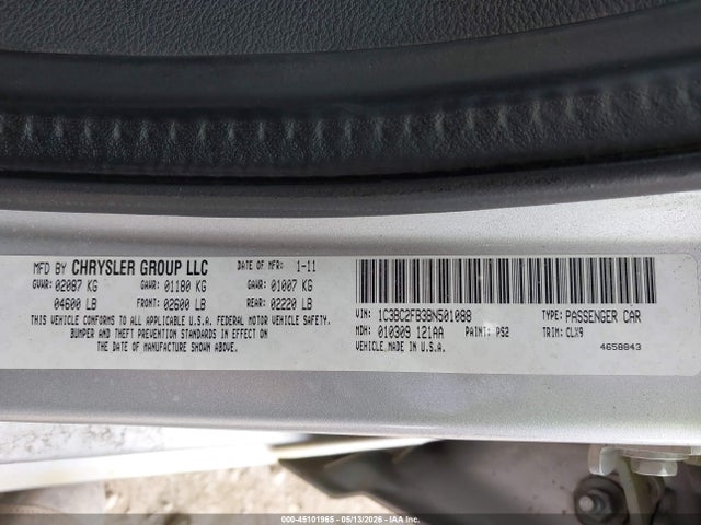 Продажа на аукционе авто 2011 Chrysler 200 Limited, vin: 1C3BC2FB3BN501088, номер лота: 45101965
