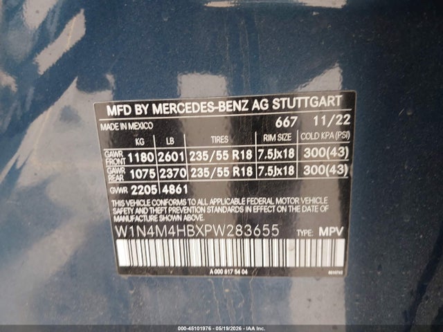 Aukcja sprzedaży 2023 Mercedes-benz Glb 250 4matic, vin: W1N4M4HBXPW283655, numer aukcji: 45101976