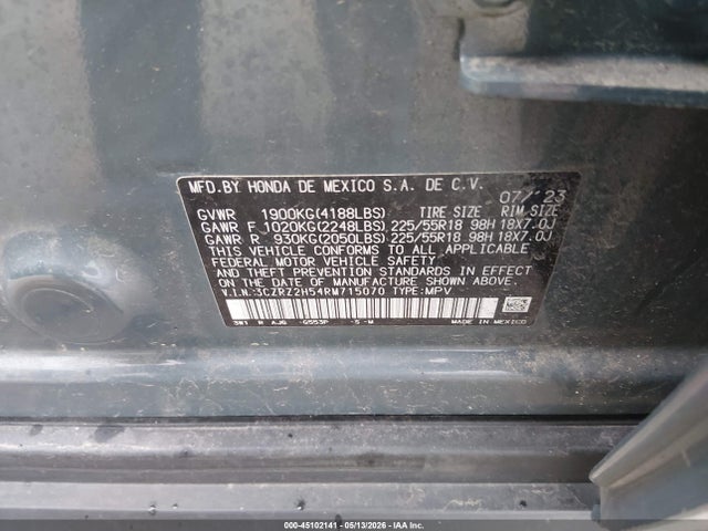 Продаж на аукціоні авто 2024 Honda Hr-v Awd Sport/awd Sport W/o Bsi, vin: 3CZRZ2H54RM715070, номер лоту: 45102141