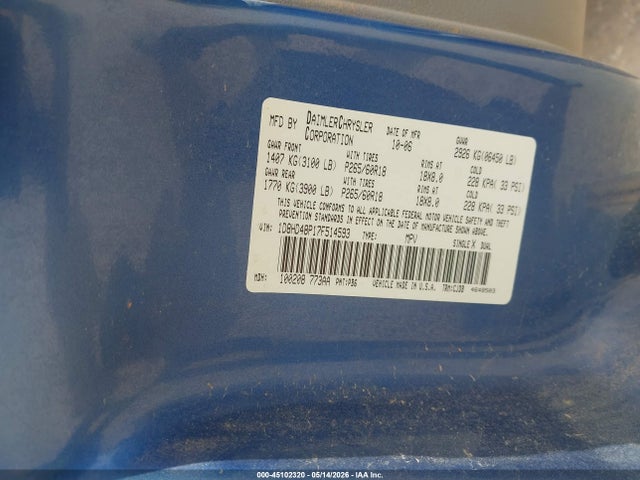 Aukcja sprzedaży 2007 Dodge Durango Slt, vin: 1D8HD48P17F514593, numer aukcji: 45102320