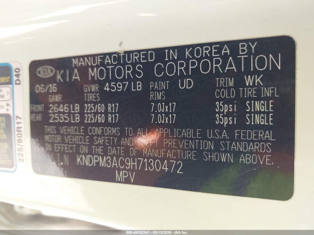 KIA Sportage Lx 2017 KNDPM3AC9H7130472 Image 9