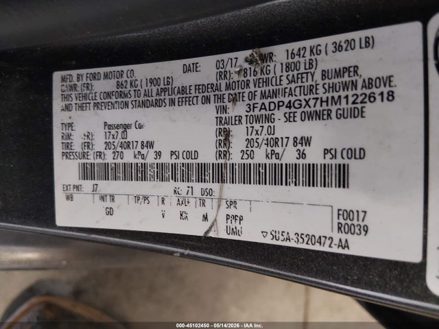 Ford FIESTA ST 2017 3FADP4GX7HM122618 Image 9