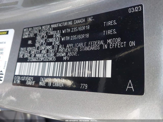 2023 Lexus Nx 350 Premium მანქანა იყიდება აუქციონზე, vin: 2T2GGCEZ9PC029835, აუქციონის ნომერი: 45102514
