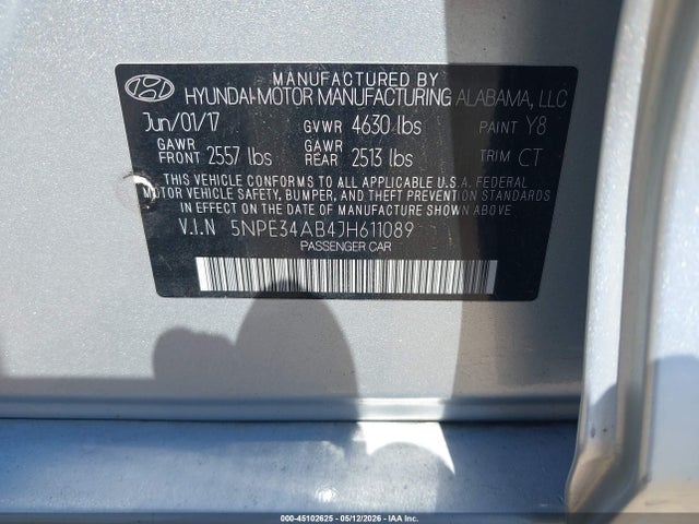 Продажа на аукционе авто 2018 Hyundai Sonata Sport 2.0t, vin: 5NPE34AB4JH611089, номер лота: 45102625