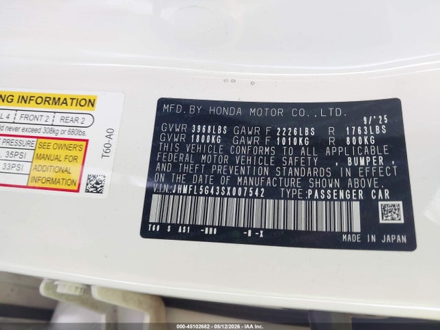 JHMFL5G43SX007542 Honda CIVIC TYPE R