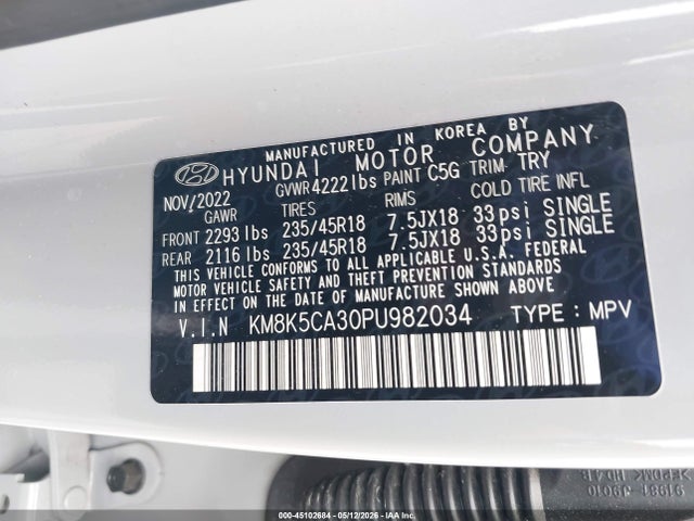 Hyundai Kona Limited 2023 KM8K5CA30PU982034 Image 9