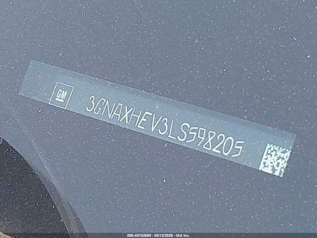Aukcja sprzedaży 2020 Chevrolet Equinox Fwd Ls, vin: 3GNAXHEV3LS598205, numer aukcji: 45102690