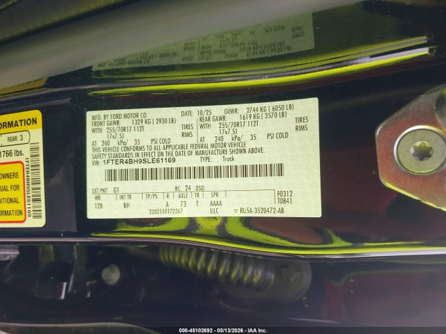 Продаж на аукціоні авто 2025 Ford Ranger Xl, vin: 1FTER4BH9SLE61169, номер лоту: 45102692