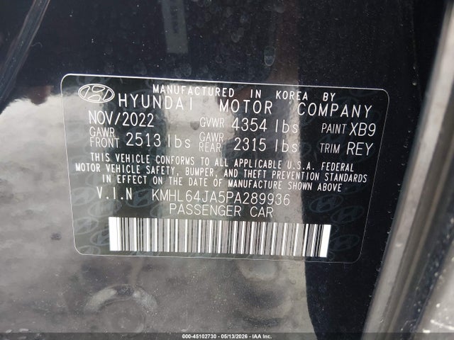 KMHL64JA5PA289936 Hyundai SONATA SEL