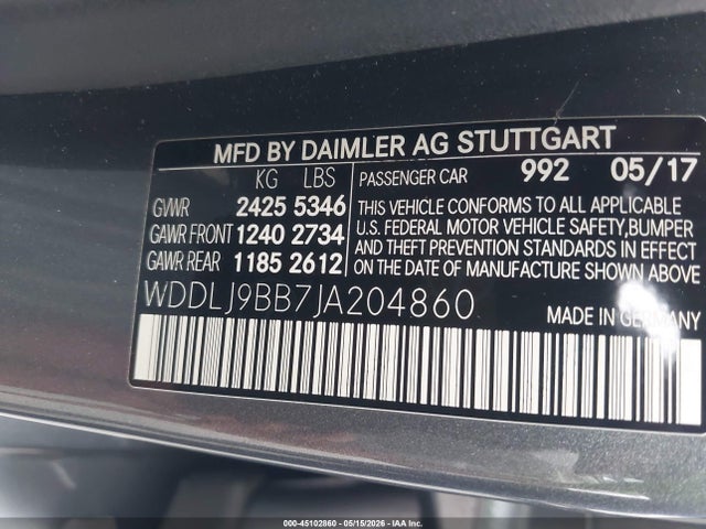 WDDLJ9BB7JA204860 Mercedes-Benz Cls 550 4matic