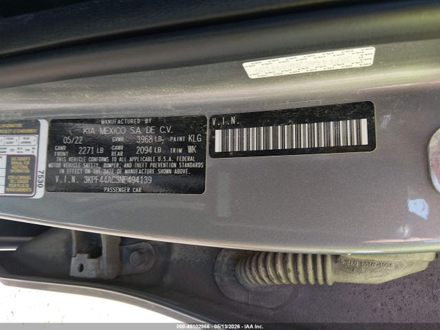 45102966 :رقم المزاد ، 3KPF44AC3NE494139 vin ، 2022 Kia Forte Gt مزاد بيع