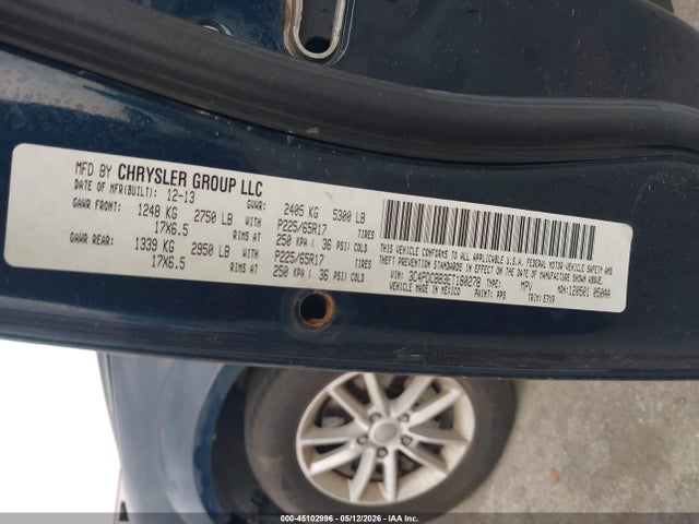 2014 Dodge Journey Sxt მანქანა იყიდება აუქციონზე, vin: 3C4PDCBB3ET180278, აუქციონის ნომერი: 45102996