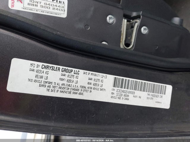 45103103 :رقم المزاد ، 2C3CDXBG2EH205928 vin ، 2014 Dodge Charger Se مزاد بيع
