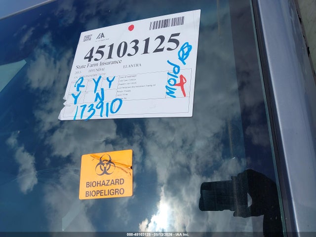 Aukcja sprzedaży 2013 Hyundai Elantra Gls, vin: KMHDH4AE9DU776259, numer aukcji: 45103125