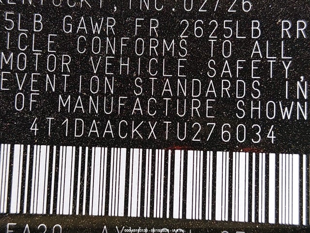 Toyota CAMRY LE 2026 4T1DAACKXTU276034 Image 9