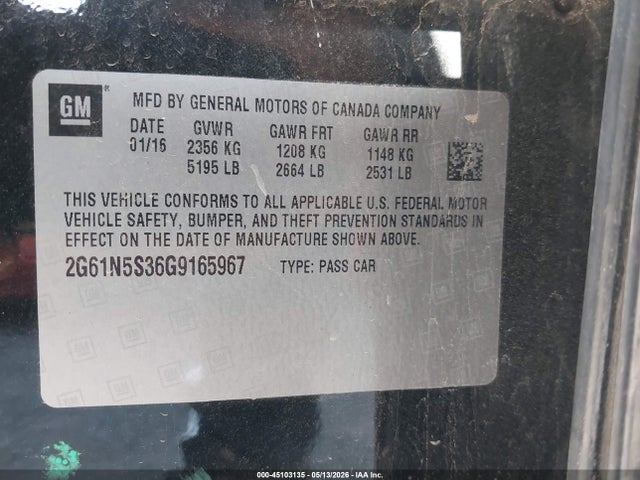 Продажа на аукционе авто 2016 Cadillac Xts Luxury Collection, vin: 2G61N5S36G9165967, номер лота: 45103135