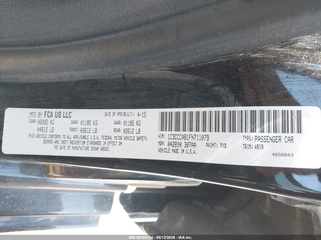 Продаж на аукціоні авто 2015 Chrysler 200 Limited, vin: 1C3CCCAB1FN711079, номер лоту: 45103154