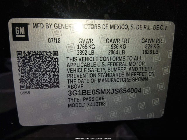 Chevrolet Cruze Lt Auto 2018 3G1BE6SMXJS654004 Image 9