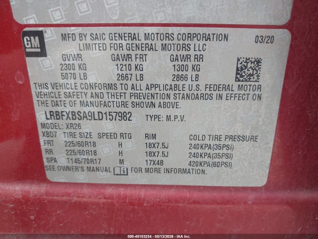 Buick Envision Fwd Preferred 2020 LRBFXBSA9LD157982 Image 9