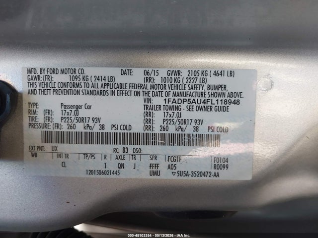 Ford C-max Hybrid Se 2015 1FADP5AU4FL118948 Image 9