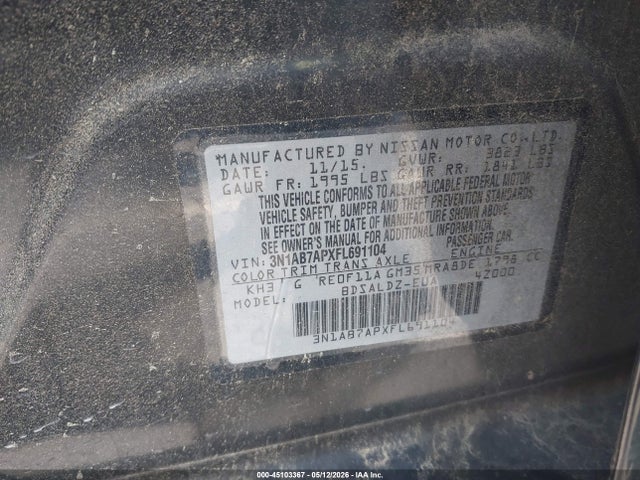 2015 Nissan Sentra Sv მანქანა იყიდება აუქციონზე, vin: 3N1AB7APXFL691104, აუქციონის ნომერი: 45103367