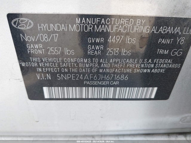 Hyundai SONATA SE 2018 5NPE24AF6JH671686 Image 9