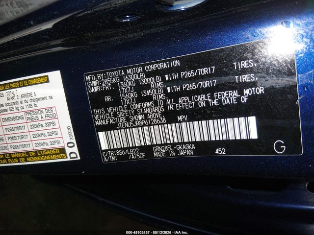 Aukcja sprzedaży 2023 Toyota 4runner Sr5 Premium, vin: JTENU5JR8P6128638, numer aukcji: 45103457