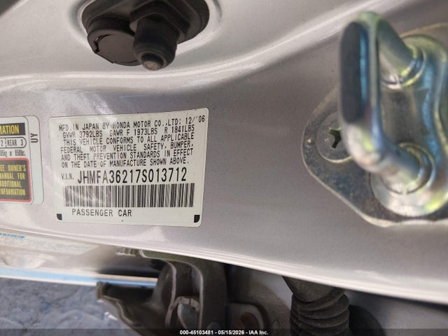 Продаж на аукціоні авто 2007 Honda Civic Hybrid, vin: JHMFA36217S013712, номер лоту: 45103481