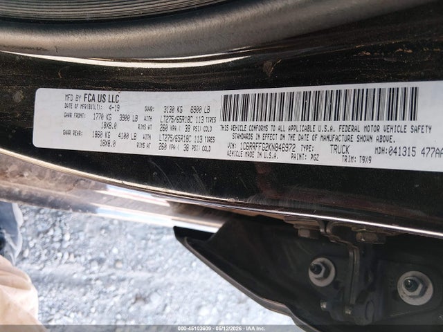 2019 Ram 1500 Big Horn/lone Star  4x4 5'7 Box მანქანა იყიდება აუქციონზე, vin: 1C6RRFFG2KN846972, აუქციონის ნომერი: 45103609