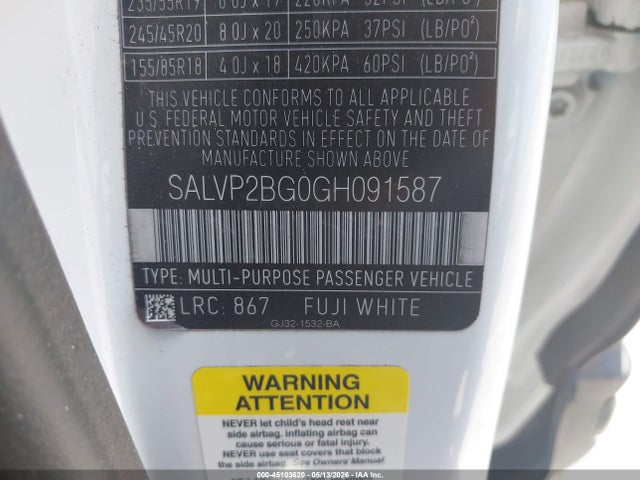 Продаж на аукціоні авто 2016 Land Rover Range Rover Evoque Se/se Premium, vin: SALVP2BG0GH091587, номер лоту: 45103620