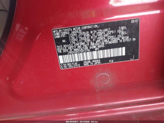 Aukcja sprzedaży 2007 Toyota Rav4 Base V6, vin: JTMZK33V375012196, numer aukcji: 45103673