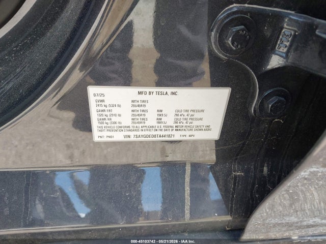 Продажа на аукционе авто 2026 Tesla Model Y Premium Rear-wheel Drive/rear-wheel Drive, vin: 7SAYGDED8TA441821, номер лота: 45103742
