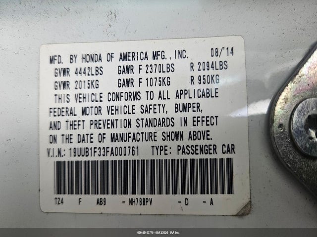 Acura TLX 2015 19UUB1F33FA000761 Image 9