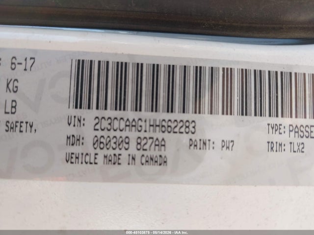 Продажа на аукционе авто 2017 Chrysler 300 Limited, vin: 2C3CCAAG1HH662283, номер лота: 45103875