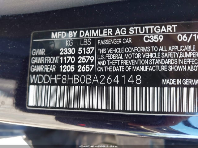 Продаж на аукціоні авто 2011 Mercedes-benz E 350 4matic, vin: WDDHF8HB0BA264148, номер лоту: 45103945