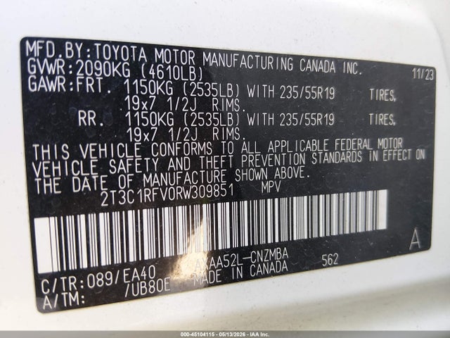 Toyota Rav4 Xle Premium 2024 2T3C1RFV0RW309851 Image 9