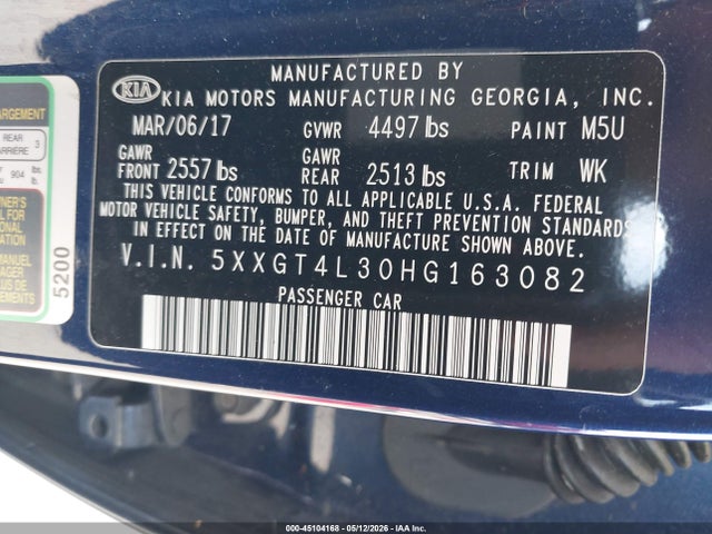 KIA Optima Lx 2017 5XXGT4L30HG163082 Image 9