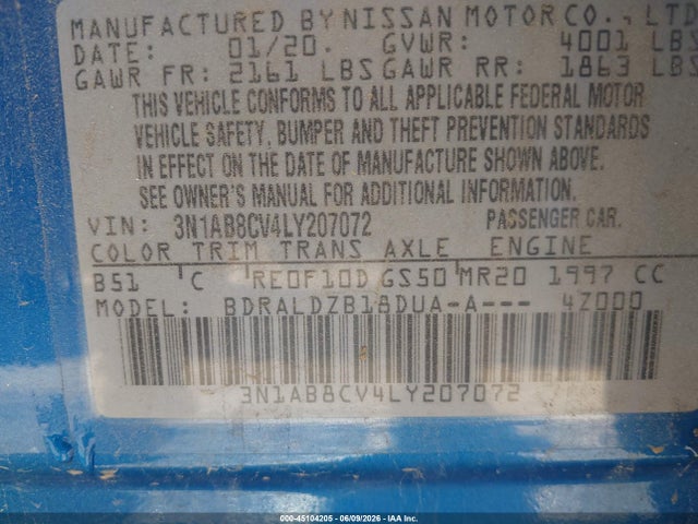 3N1AB8CV4LY207072 Nissan Sentra Sv Xtronic Cvt
