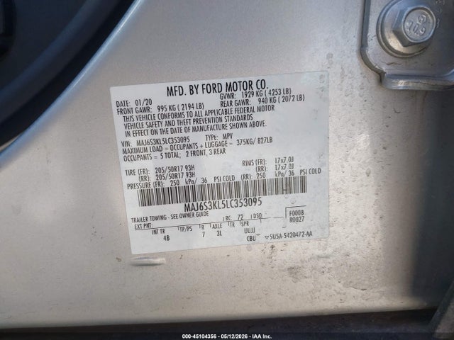 Ford Ecosport Titanium 2020 MAJ6S3KL5LC353095 Image 9