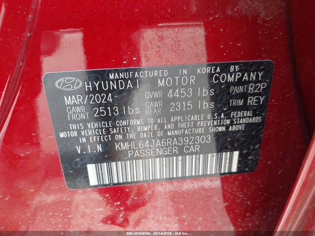 Hyundai SONATA SEL 2024 KMHL64JA6RA392303 Image 9