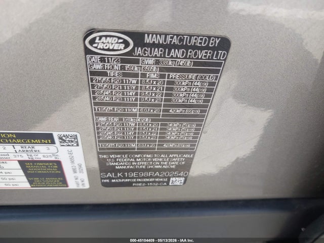 SALK19E98RA202540 Land Rover Range Rover P530 Autobiography